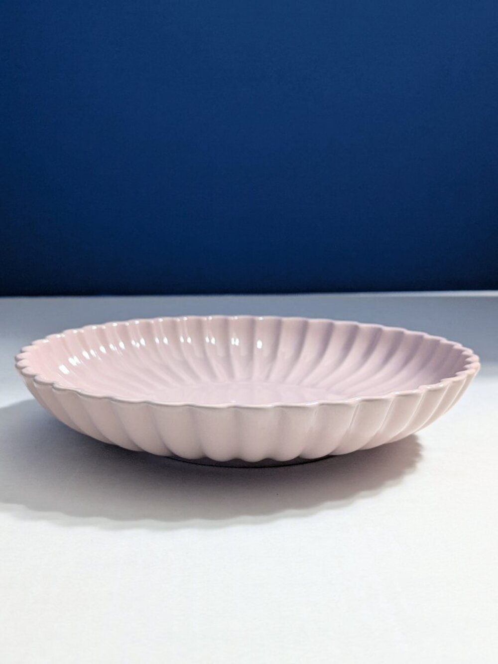 H&M Pink Fluted 9" Stoneware Pasta/Salad Plate